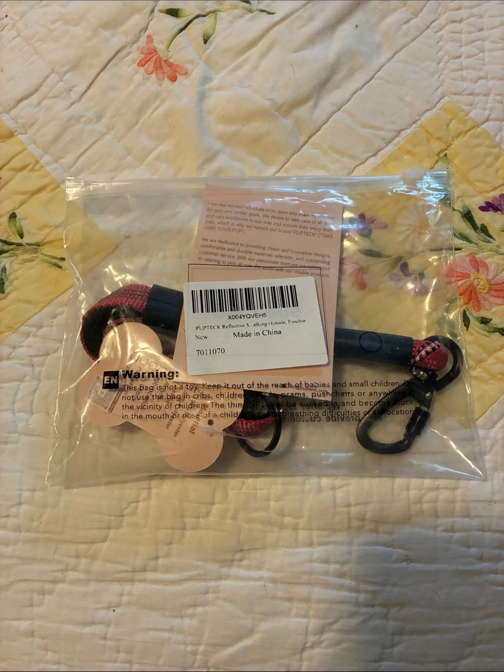 Pink Dog Training Leash with Carabiner Clip-Brand New